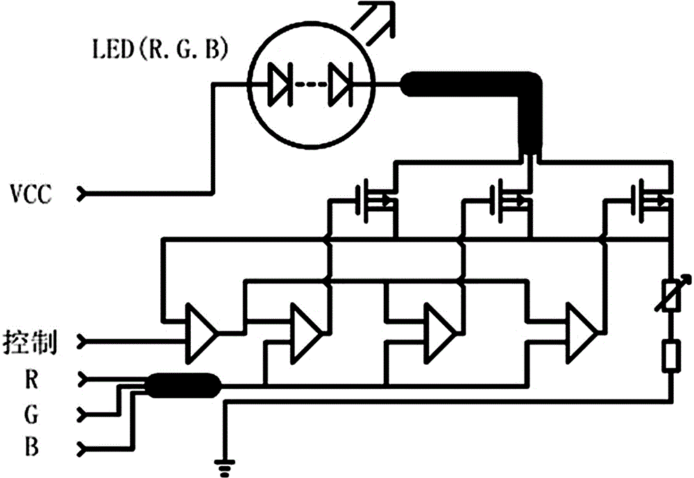 Three-primary-color LED control driving method