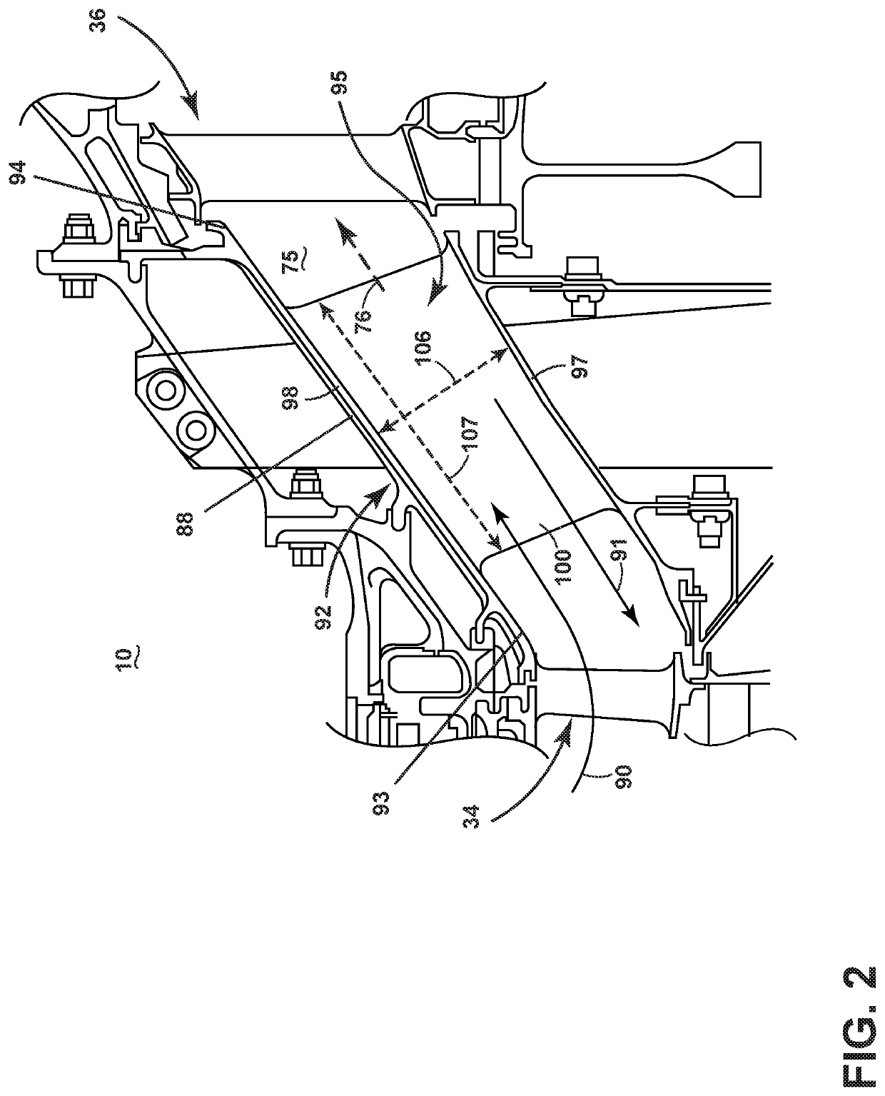 Turbine engine with shockwave attenuation