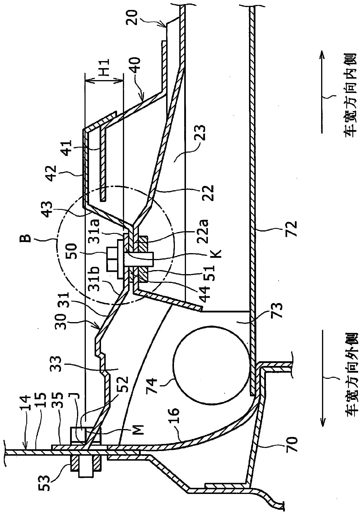 Vehicle side portion structure