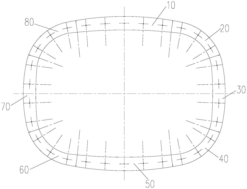 Circumferential block structure of prefabricated rectangular shield tunnel lining