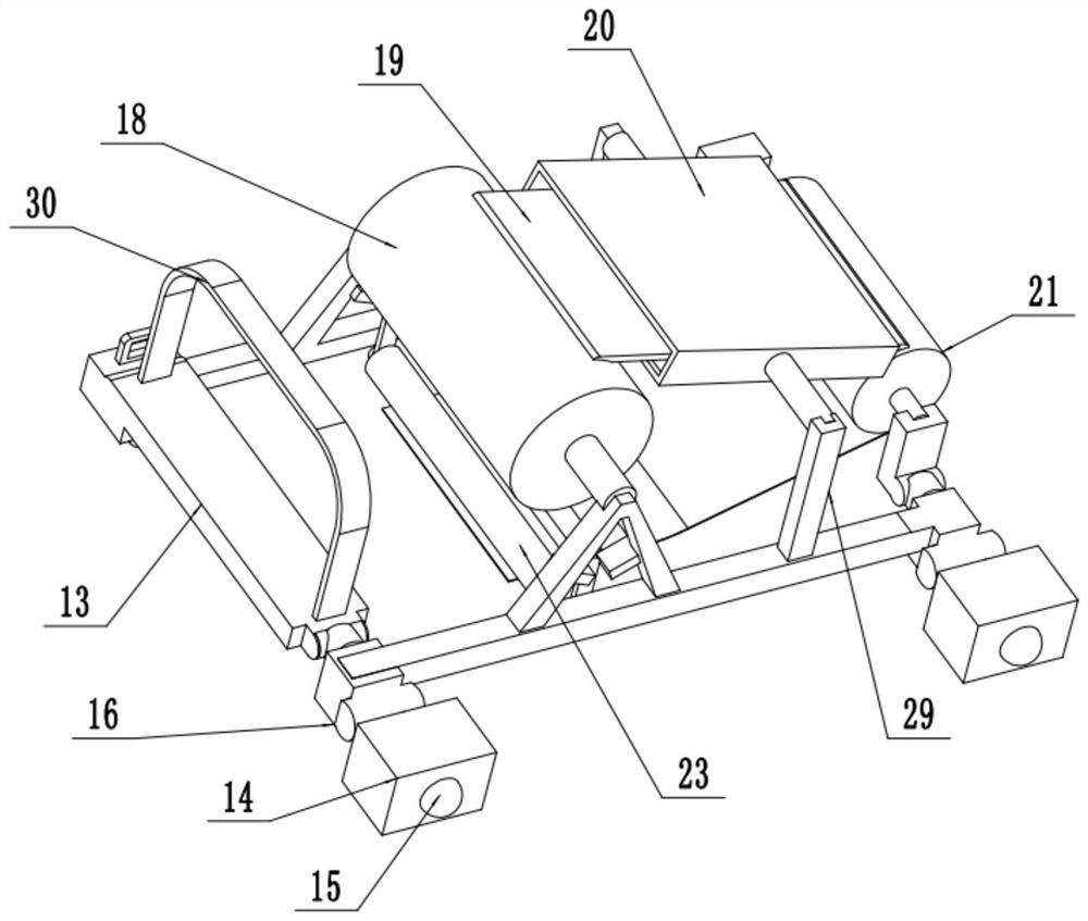 Device for paving waterproof coiled material of basement