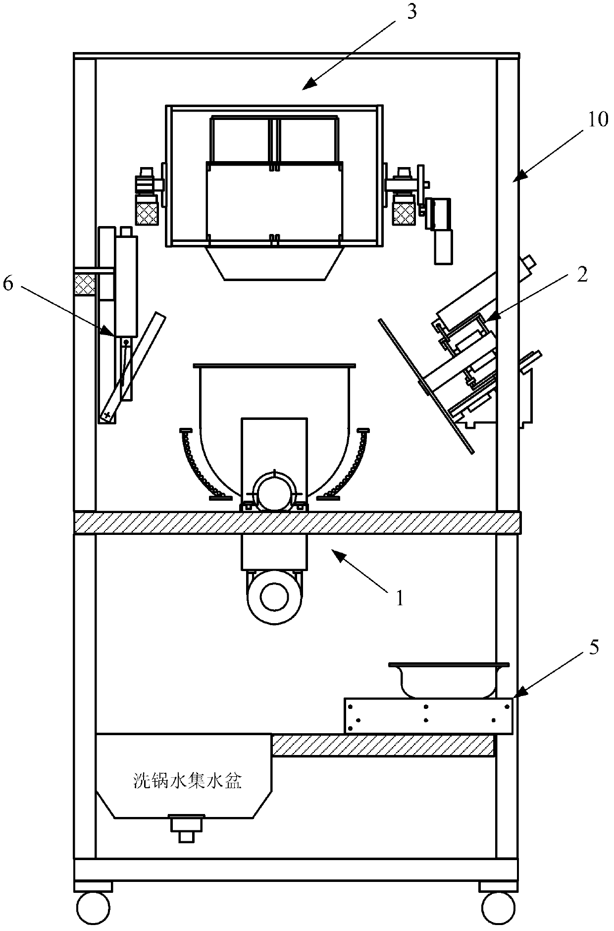 Wok washing device applicable to full-automatic cooker