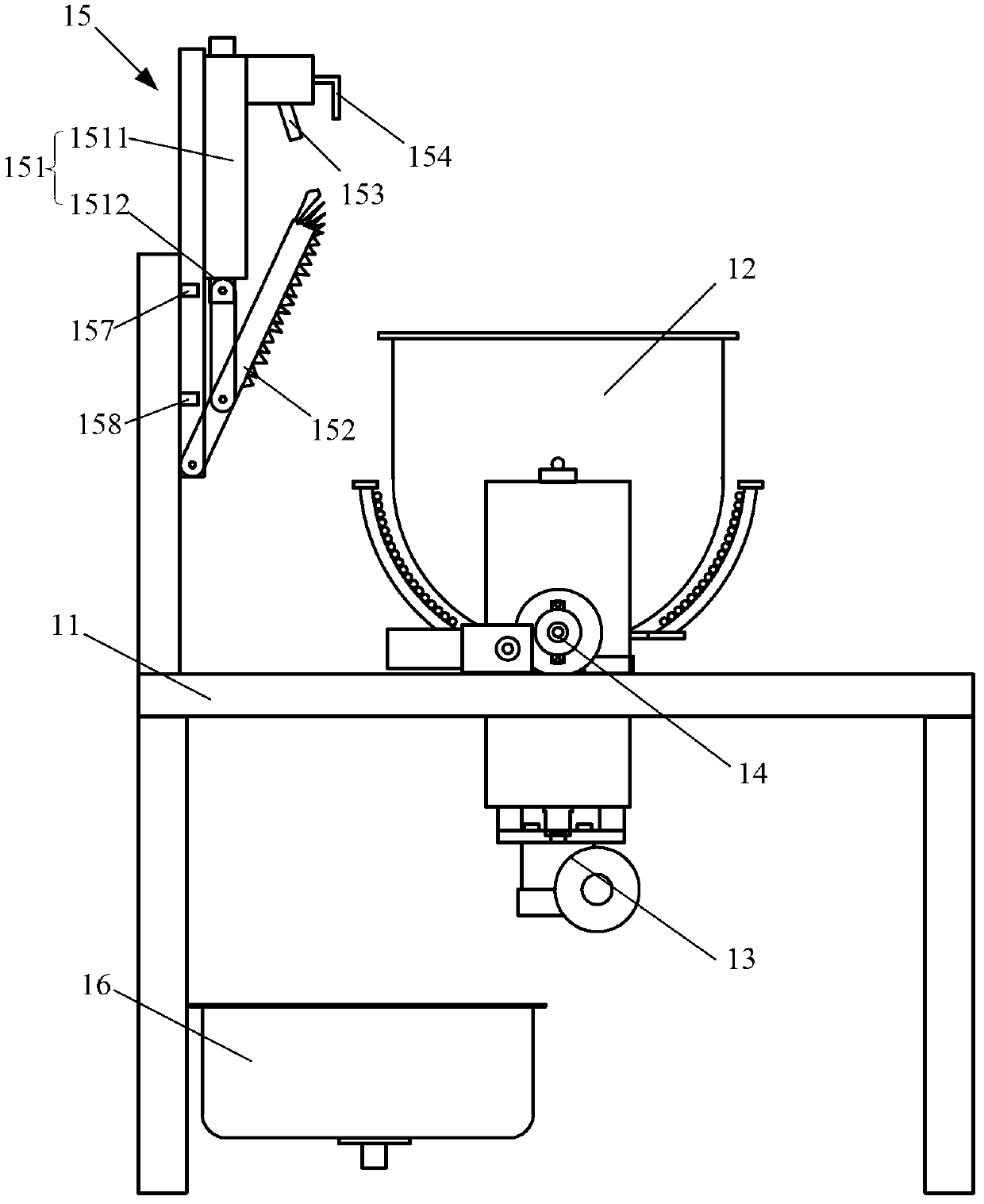 Wok washing device applicable to full-automatic cooker