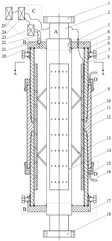 Underground gas storage completion pipe string internal pressure fatigue test device and test method