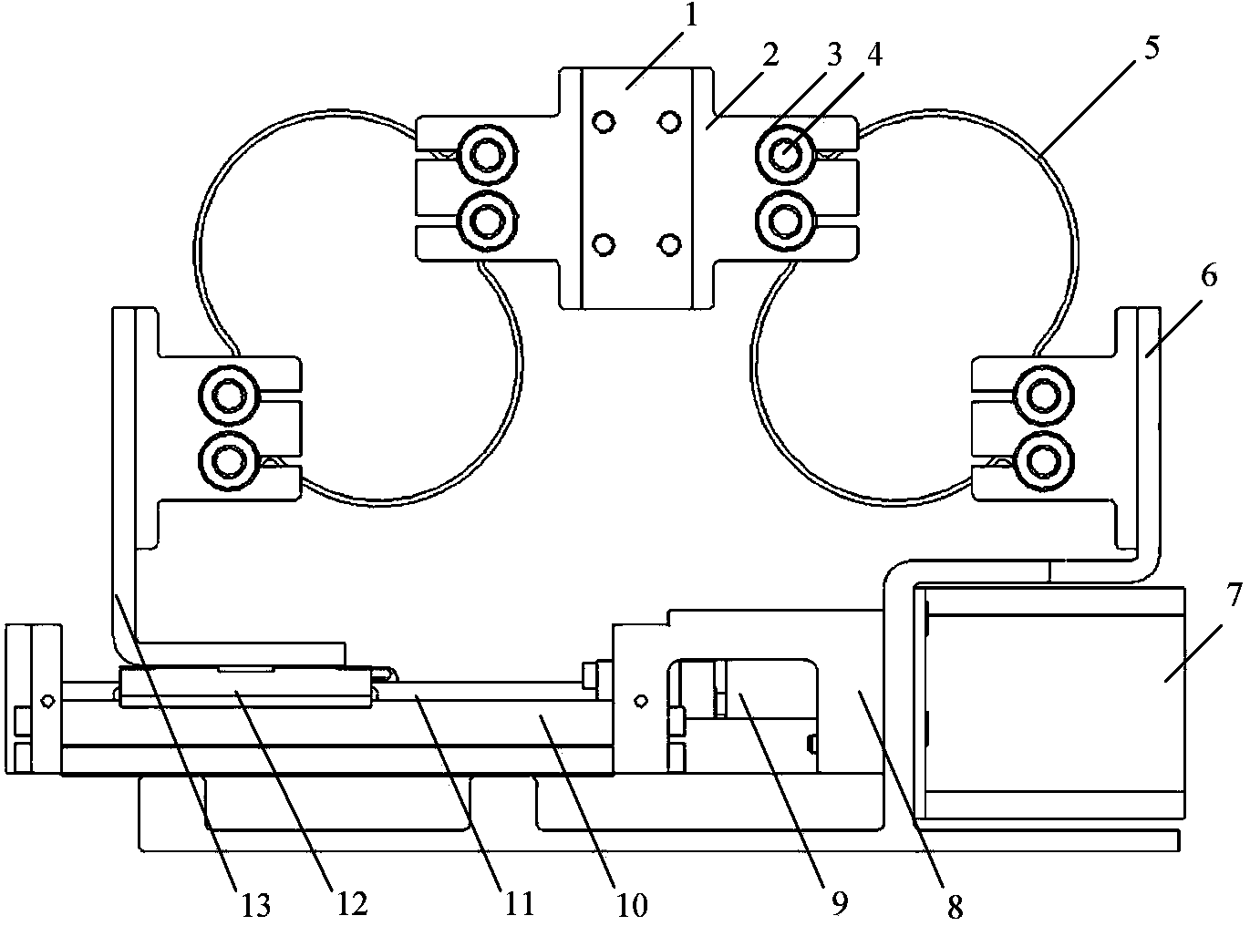 Leaf spring combined dynamic absorber for satellite flywheel