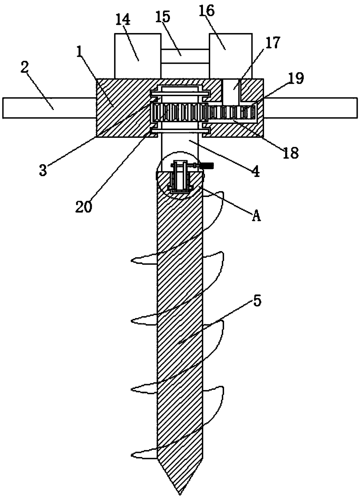 Drill bit conveniently-changed garden planting hole digging device