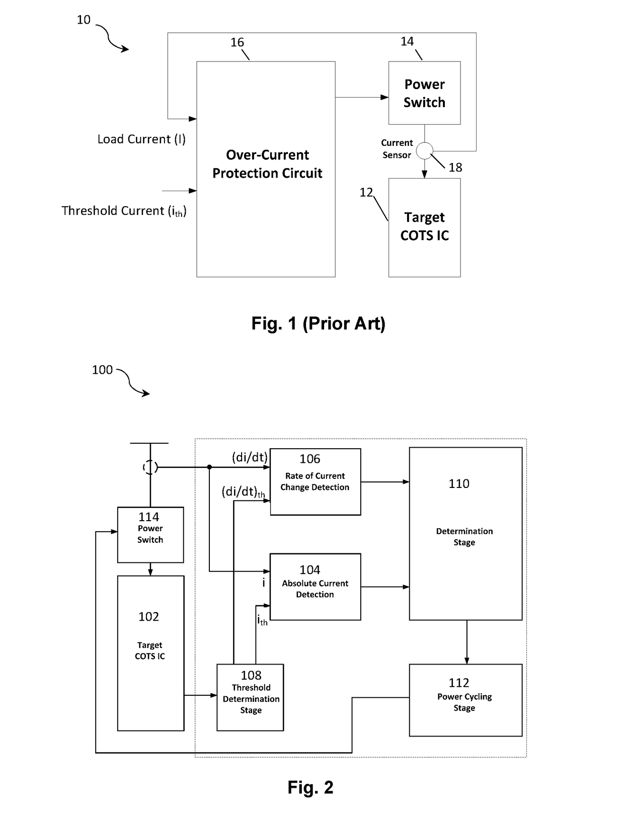 Electronic circuit for single-event latch-up detection and protection