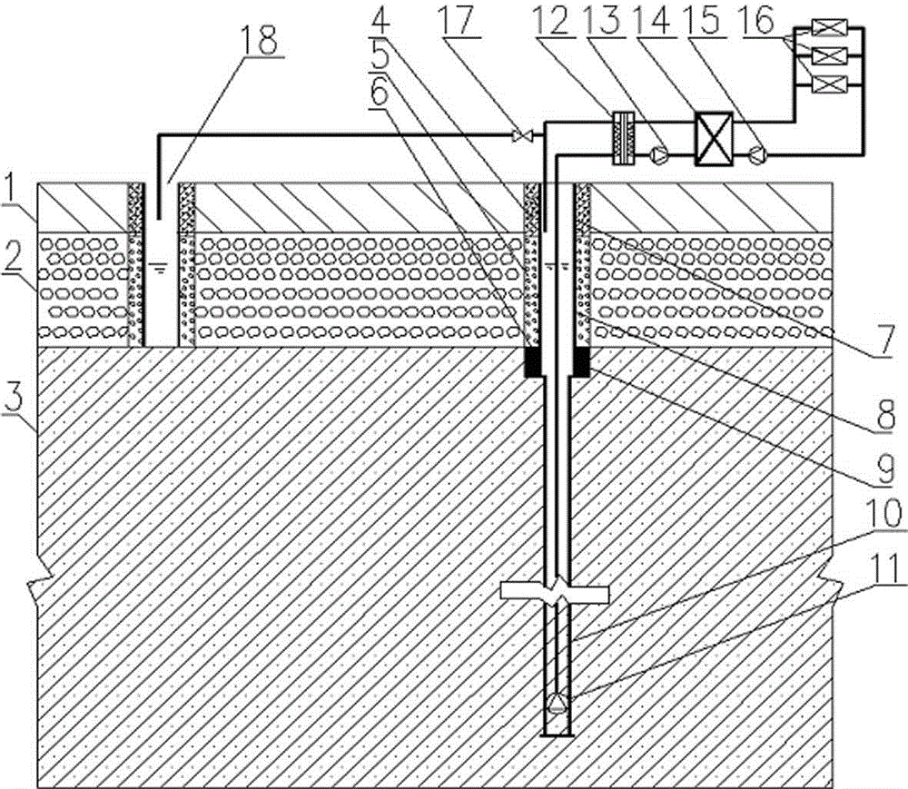 A compound ground source heat pump system and water source heat pump recharging method