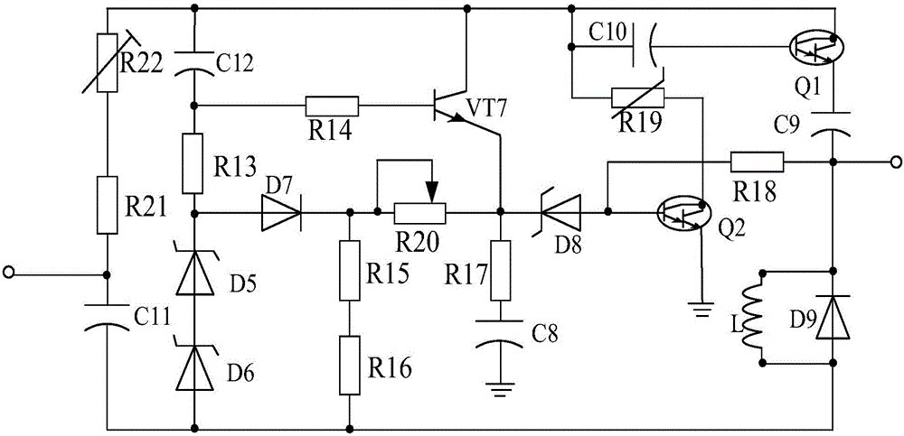 LED pulse detection system based on surge current restriction