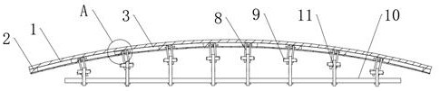 Supporting structure of curved glass and mounting method of supporting structure