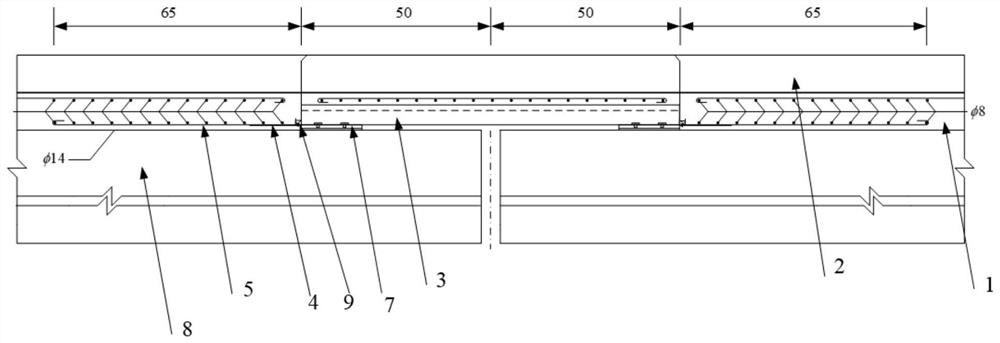 Cold-formed thin-walled steel-concrete combined bridge deck continuous device and construction method