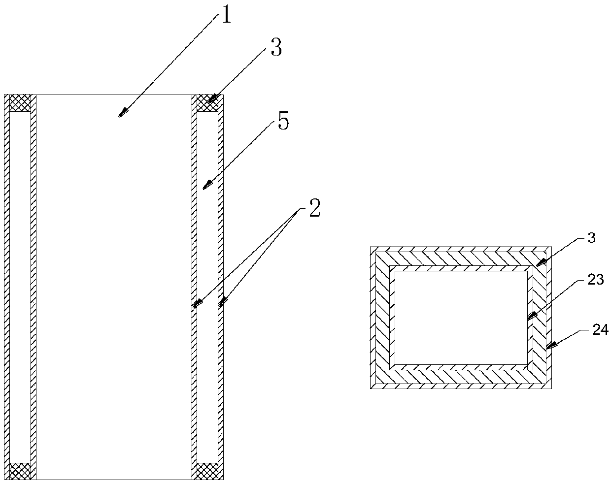 Vacuum thermal insulation device and production process thereof