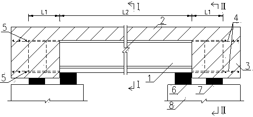 Hollow slab bridge structure with end floor beams and construction method thereof