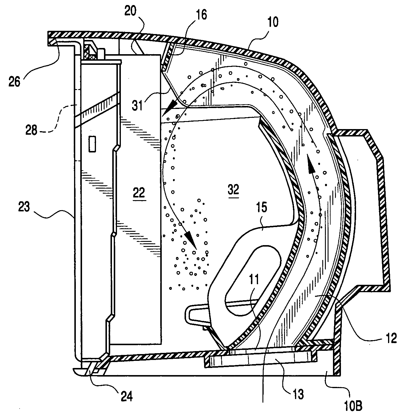 Dust bin and filter for robotic vacuum cleaner