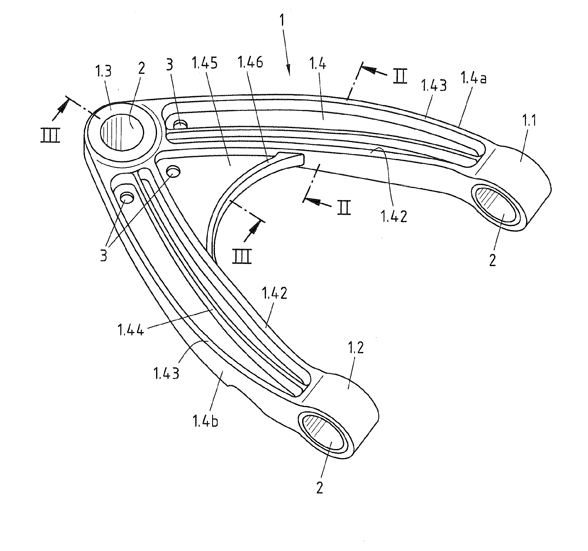 Transverse Link Made of Fibre-Reinforced Plastics Material for a Wheel Suspension of a Vehicle