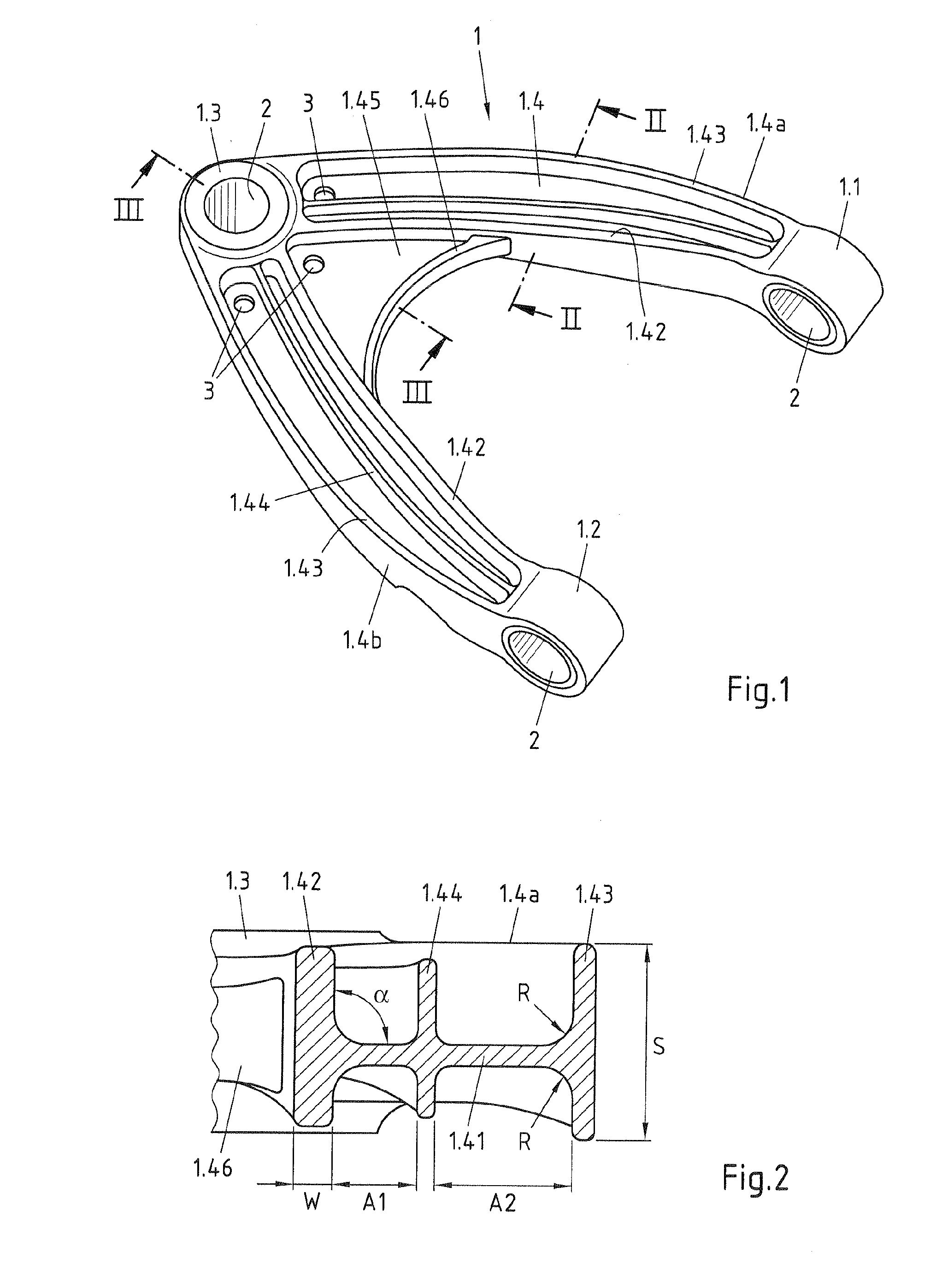 Transverse Link Made of Fibre-Reinforced Plastics Material for a Wheel Suspension of a Vehicle