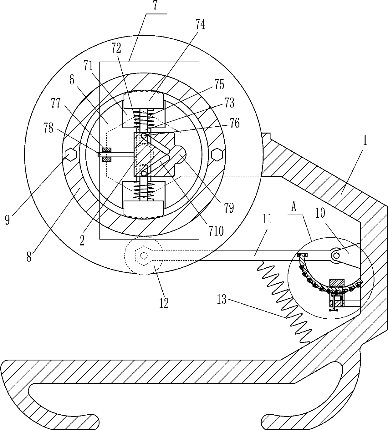 Oxygen-free copper rod material forming and take-up device