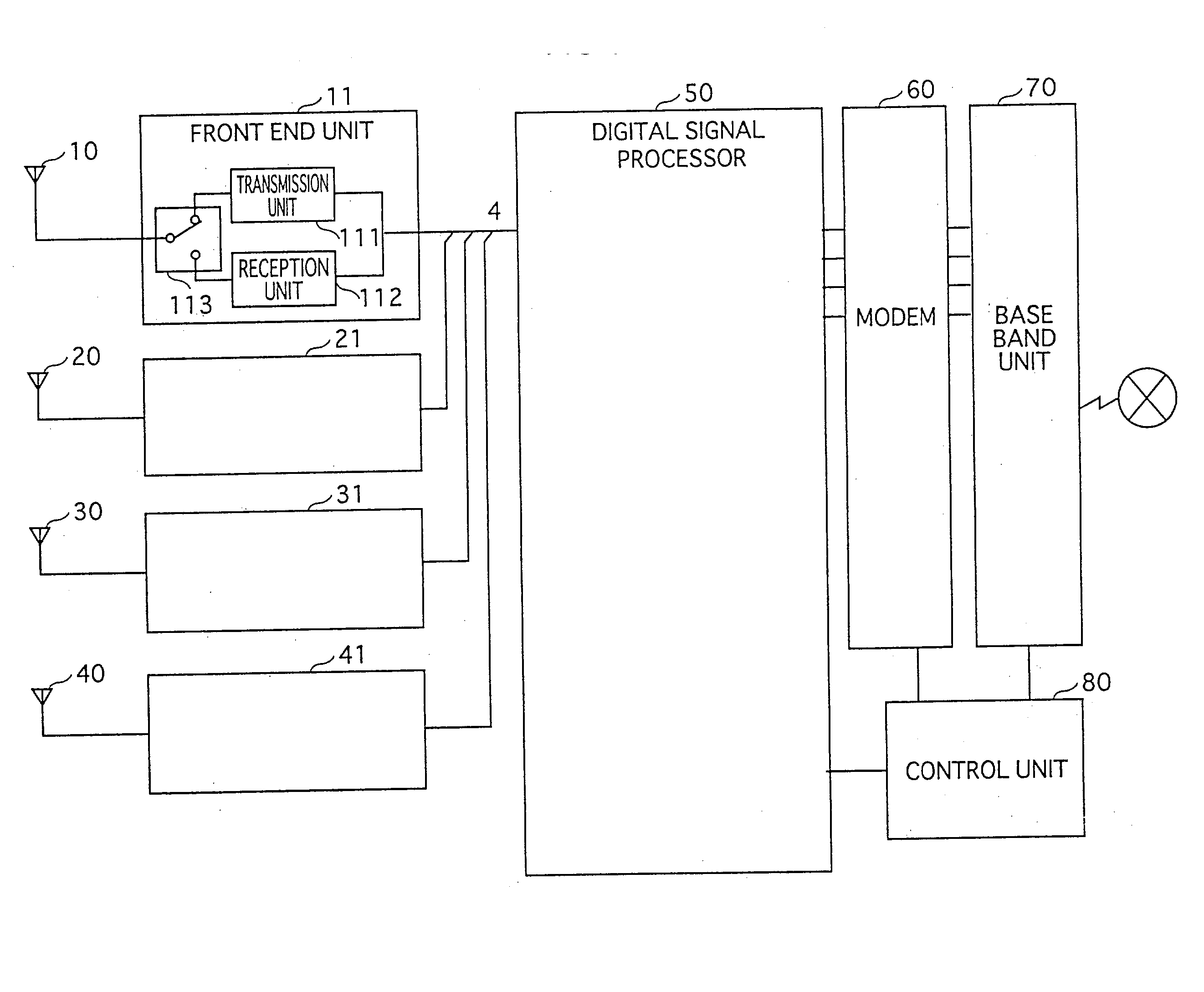 Adaptive array device, wireless base station and cellular telephone