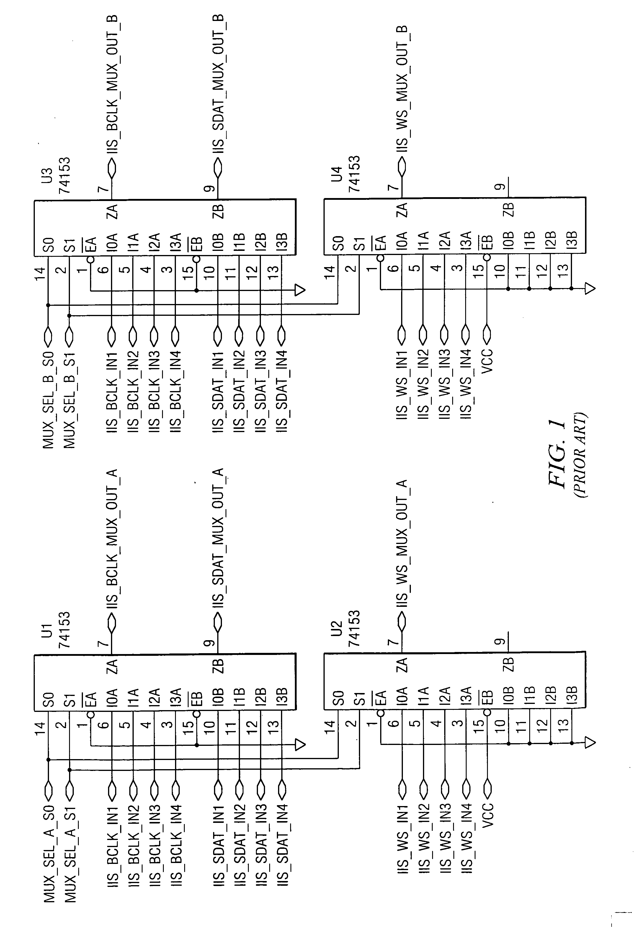 Monolithic digital audio bus switch with output control