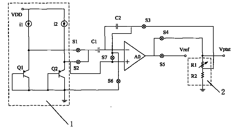 Current temperature sensor circuit for CMOS switch and control method thereof