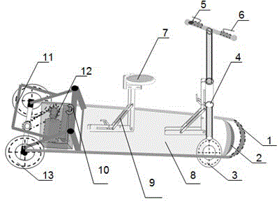 Multifunctional draw bar type electric folding tricycle