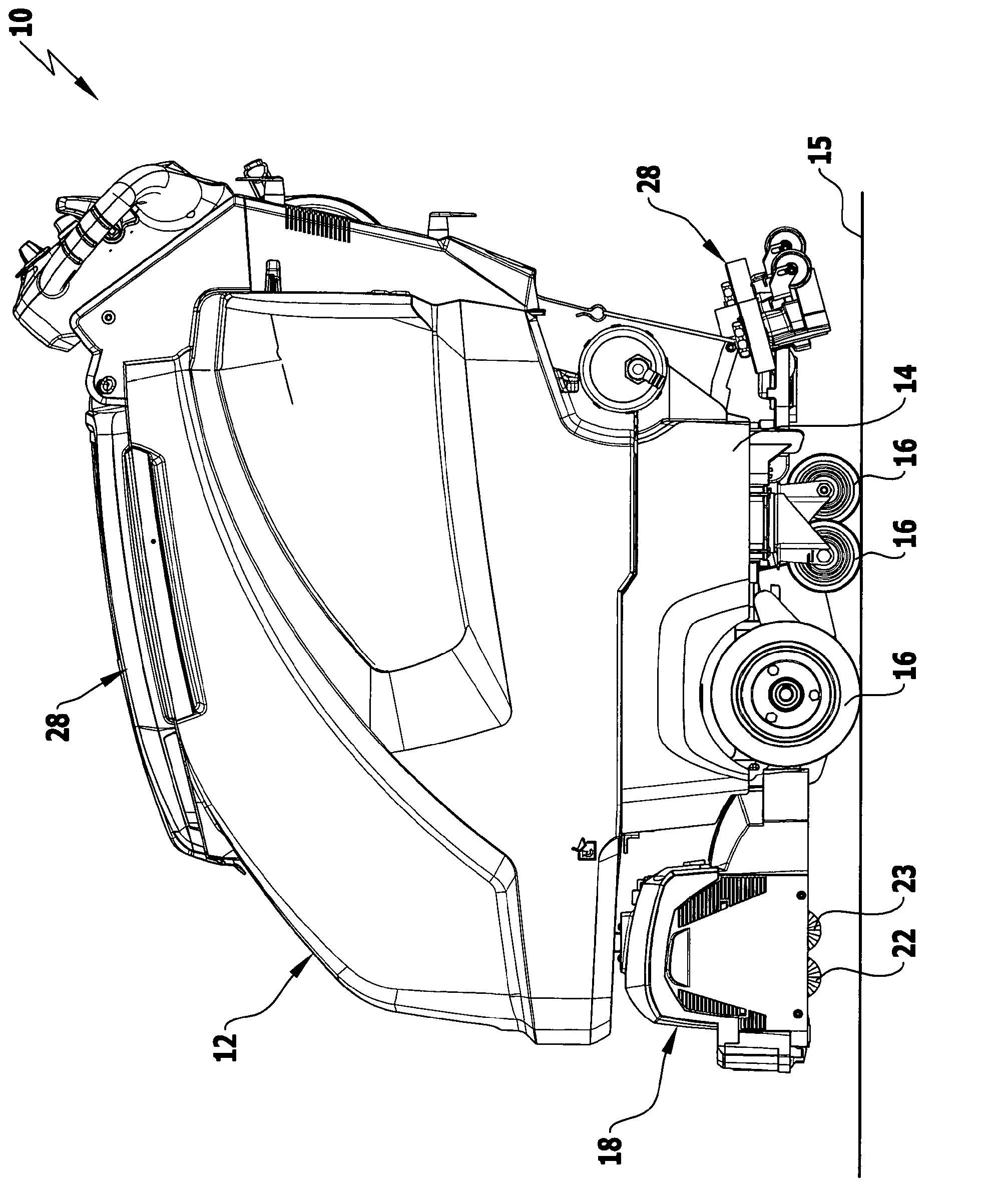 Mobile floor cleaning device having noise insulation