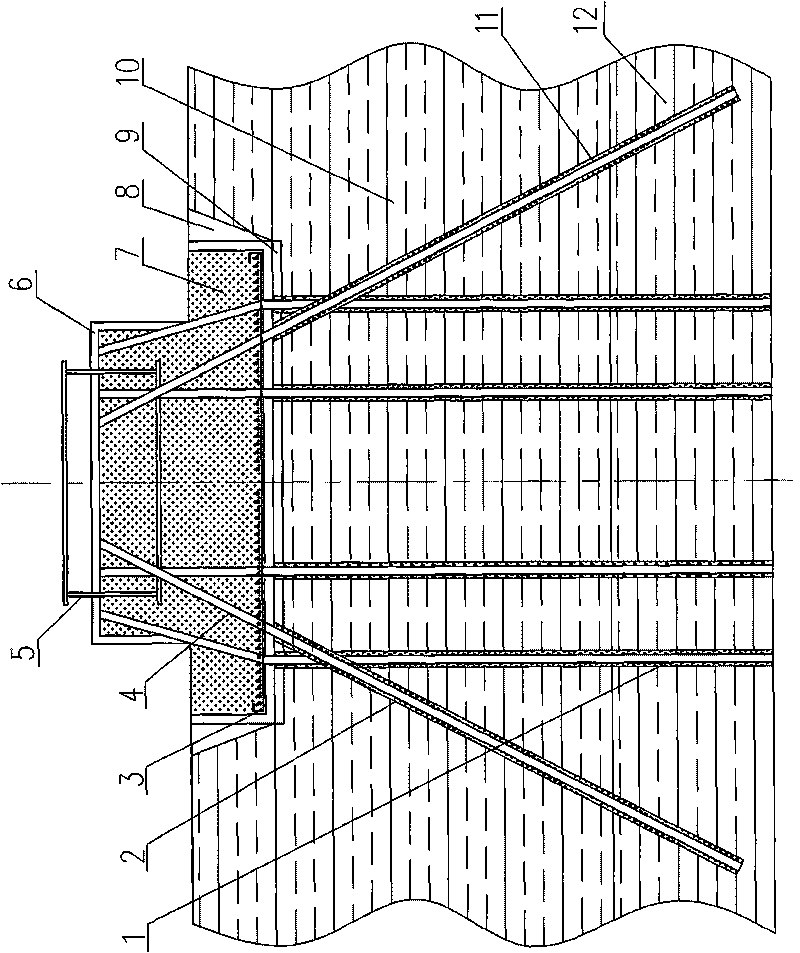 Wind driven generator base anchor pile construction technology taking rock as bearing stratum