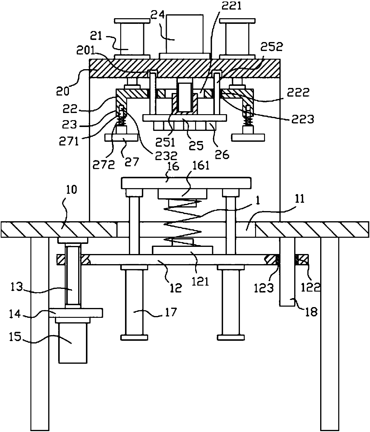 A lifting type food web surface cutting device