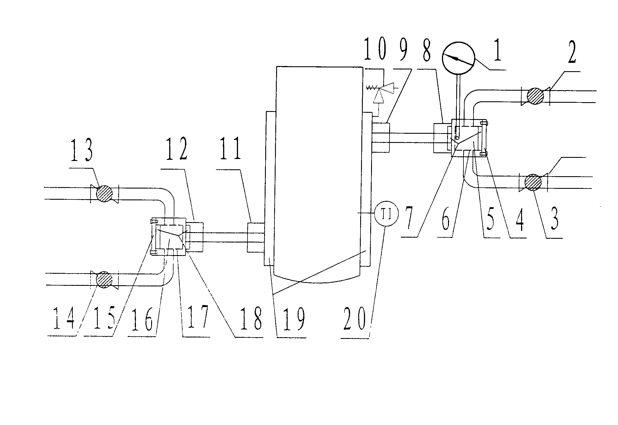 Cool/hot double-pipeline visible safety device for biological fermentation tank