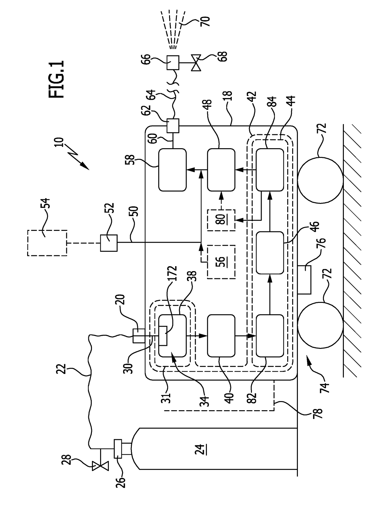 Device for producing co2 pellets from co2 snow and cleaning device