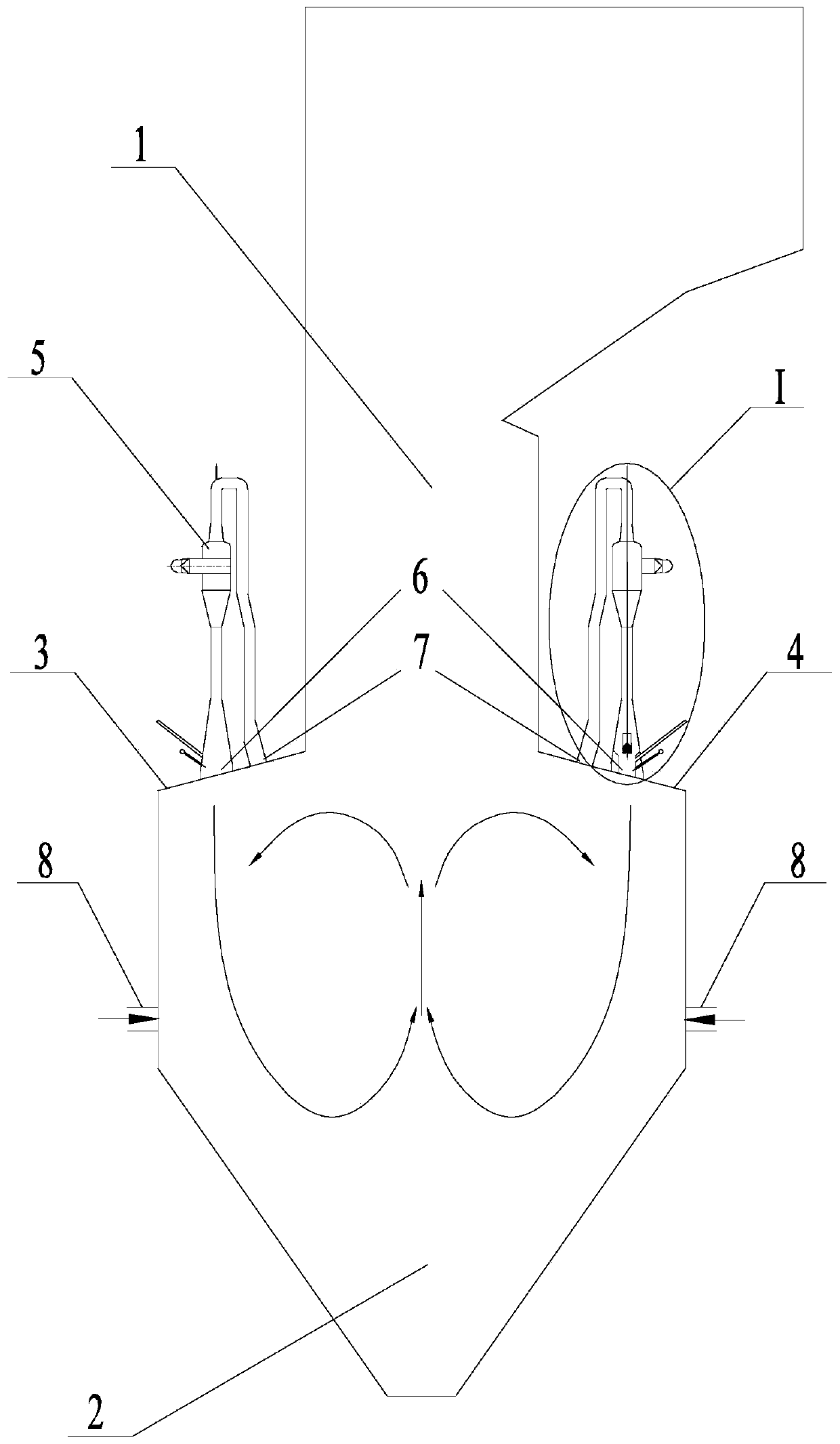 W-flame boiler adopting slit type combustor