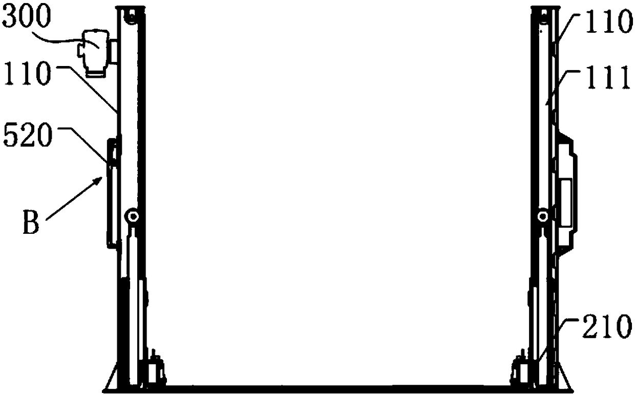 Vehicle lifting machine and double-column vehicle lifting machine