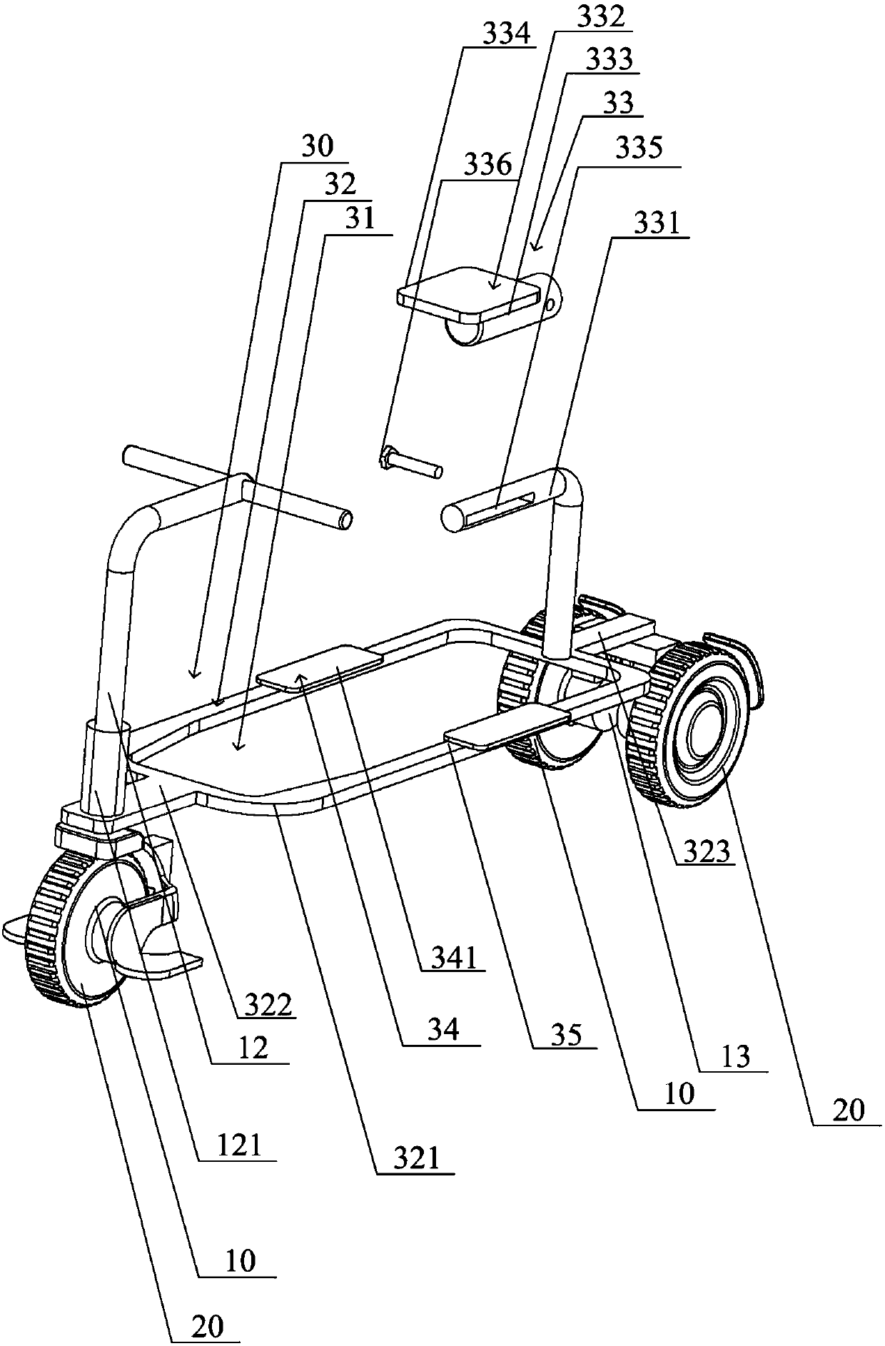 Scooter with walking device