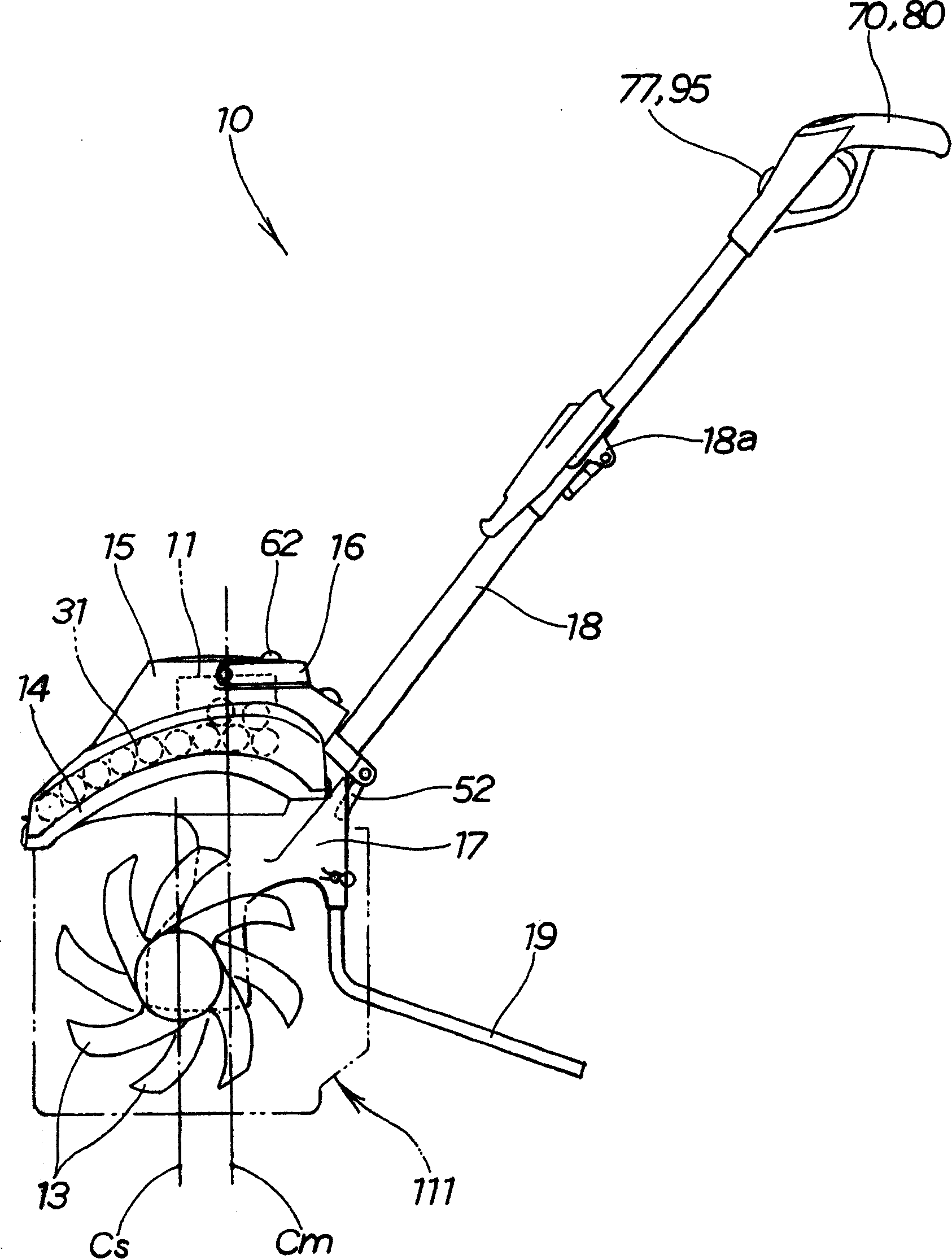 Electric walking tillage machines