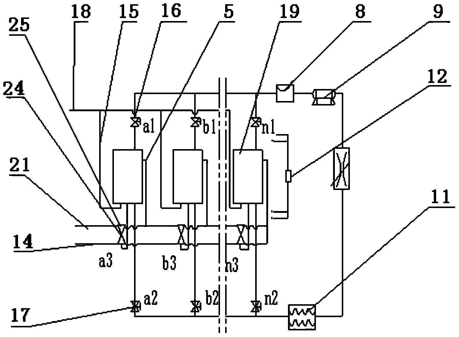 Chemical adsorption refrigeration system driven by taking engine tail gas as energy