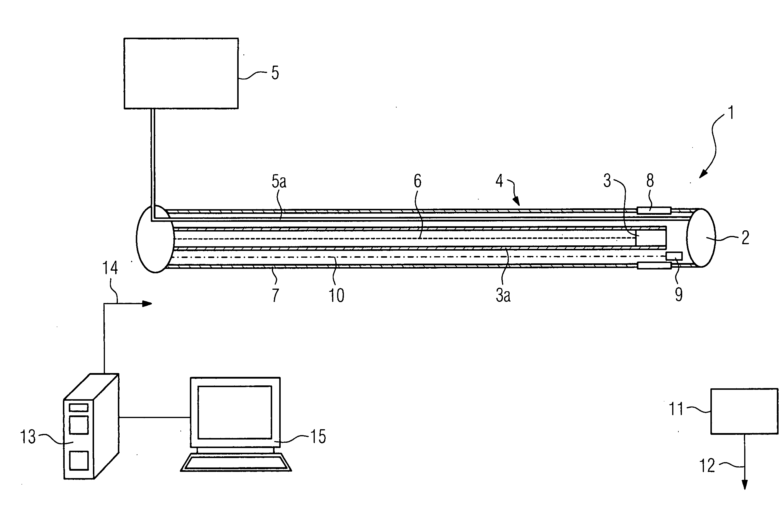 Myocardial tissue ablation device for treatment of cardiac arrhythmias by ablation of myocardial tissue in a patient as well as associated catheter and associated method