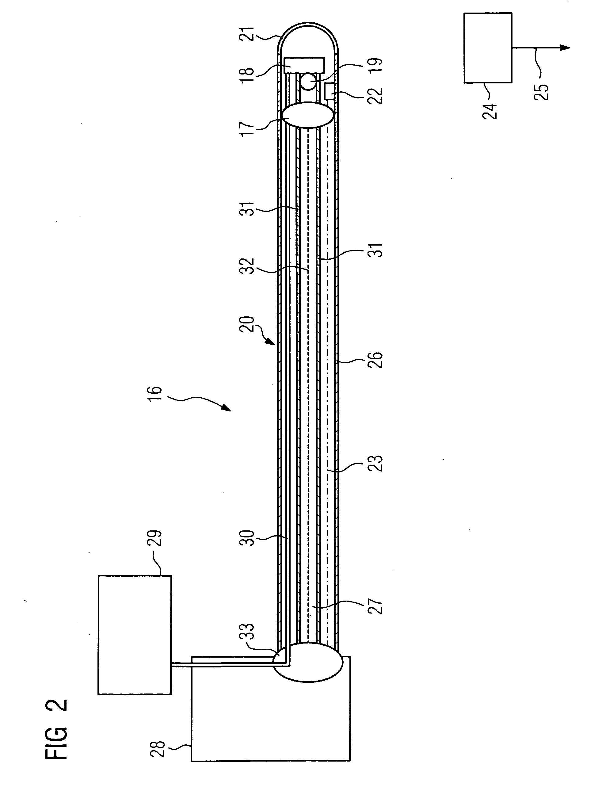 Myocardial tissue ablation device for treatment of cardiac arrhythmias by ablation of myocardial tissue in a patient as well as associated catheter and associated method