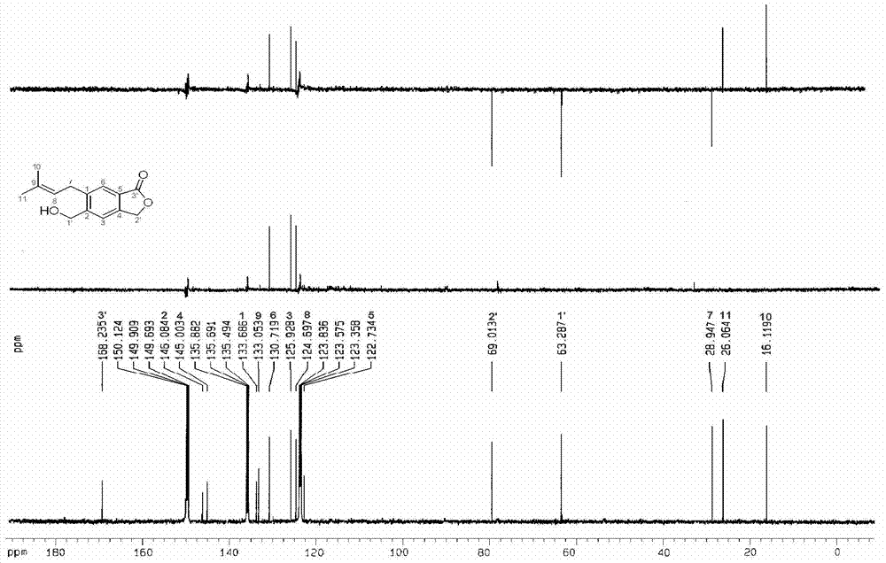 Preparation method and application of a kind of isopentenyl benzolactone compound in tobacco