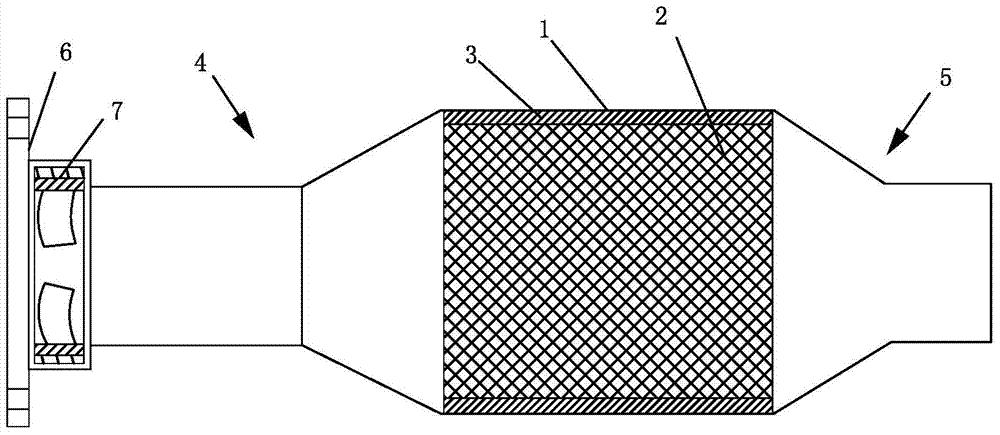 Three-way catalyst with flow rectifier