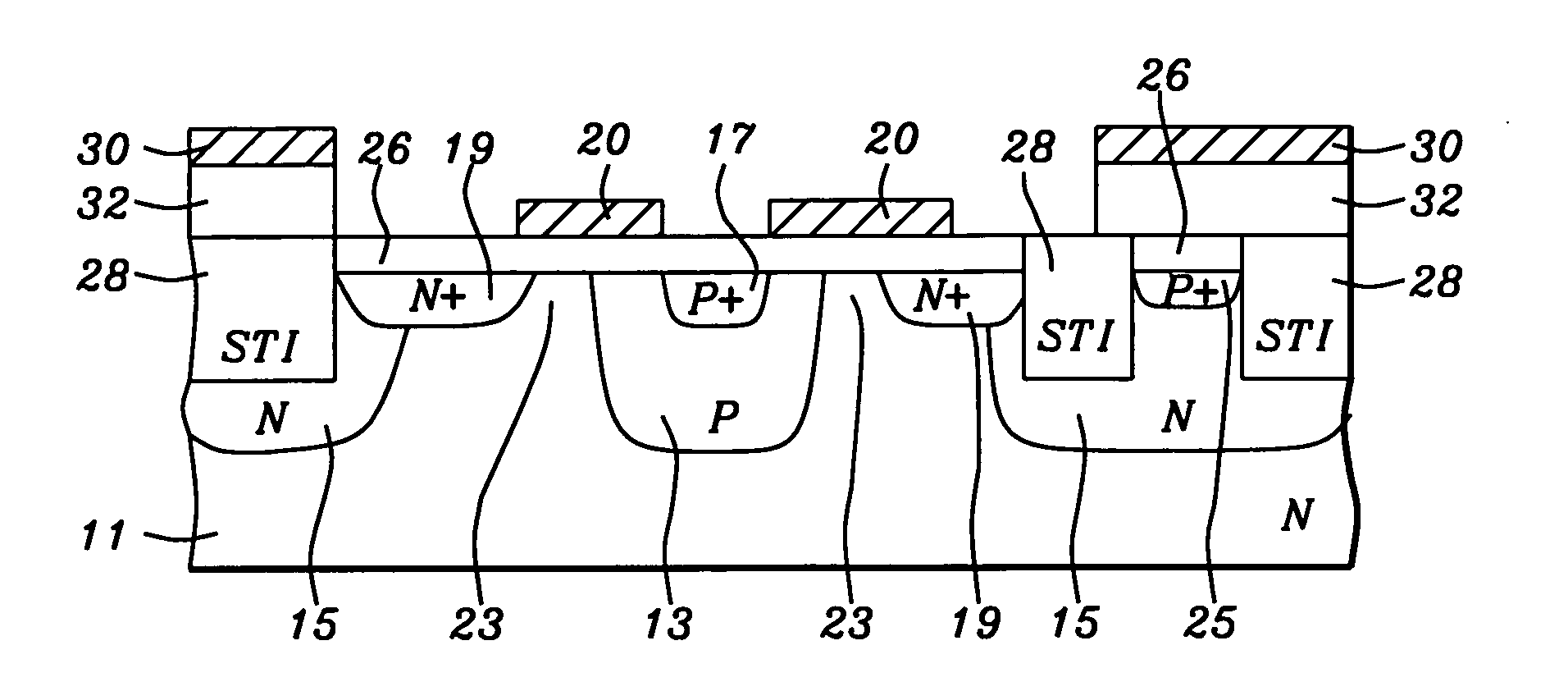 CMOS active pixel sensor with improved dark current and sensitivity