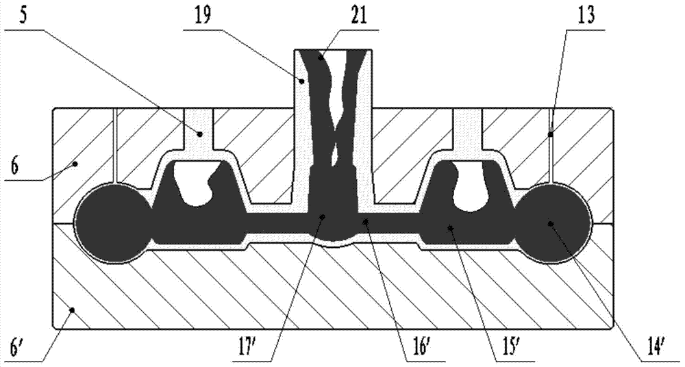 Dead head and casting cavity integrated forming die