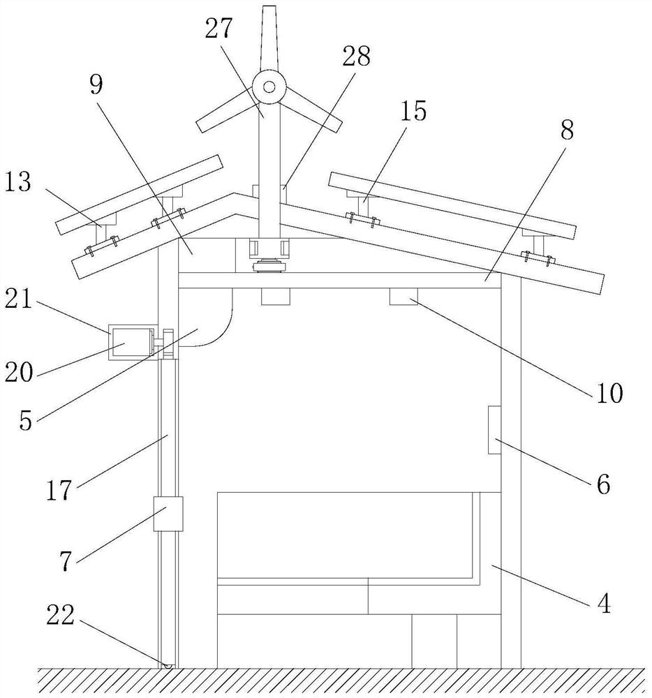 Self-powered temperature control type totally-closed bus shelter based on wind-solar complementary technology