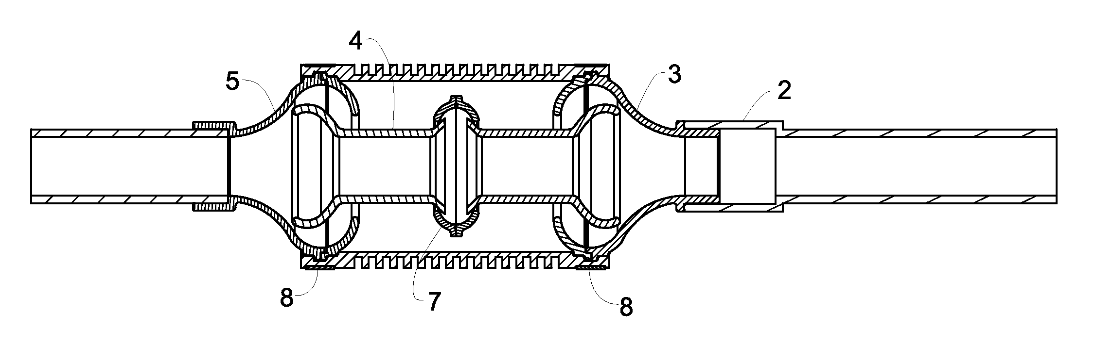 Non-metallic expansion/deflection coupling modules