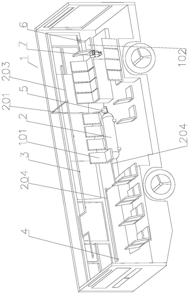 A bus fire extinguishing system