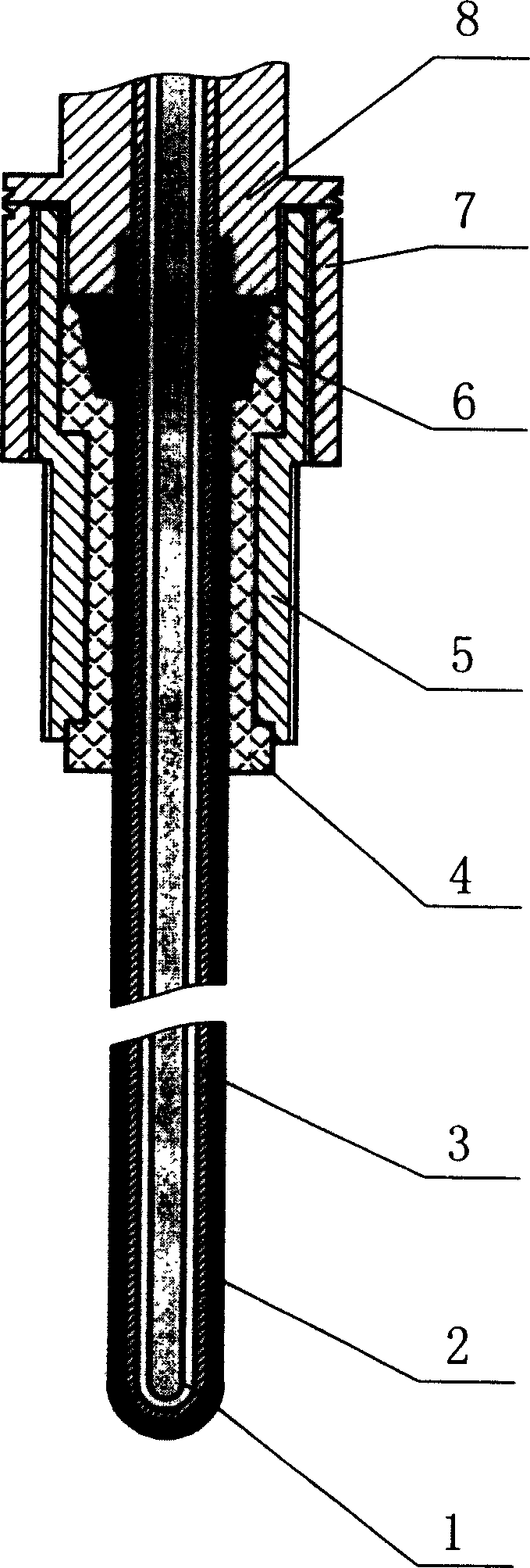 Corrosion-proof temp-measuring sensor