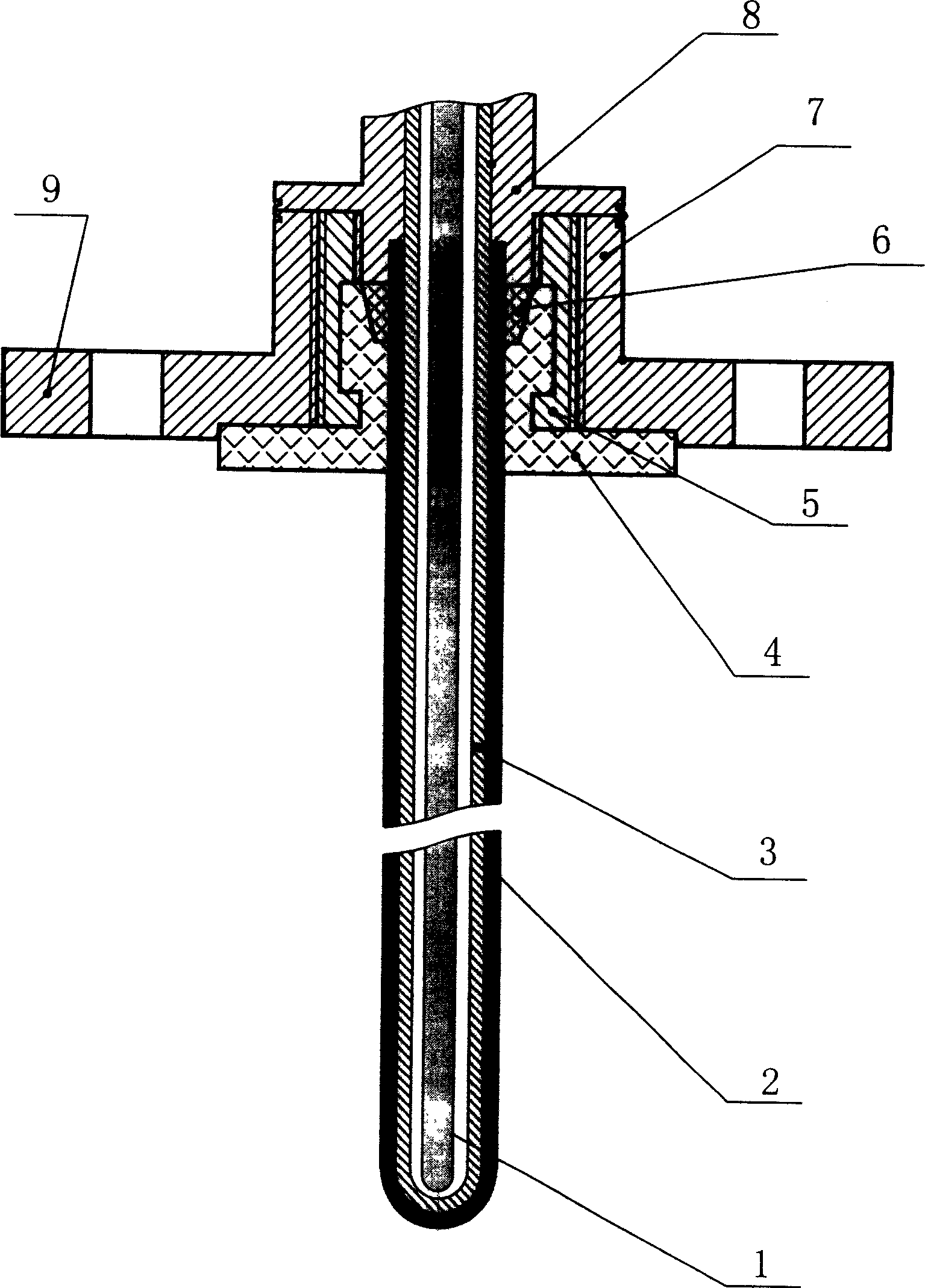 Corrosion-proof temp-measuring sensor