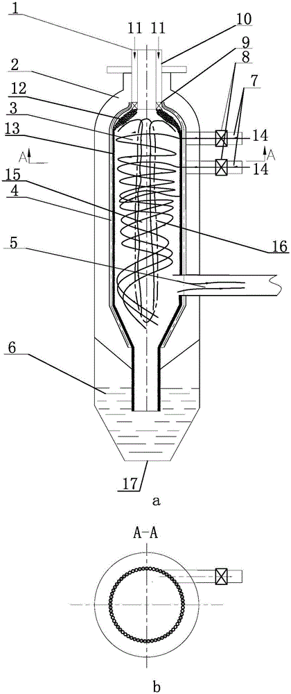 Device and method for gasifying pulverized coal through stratified strong rotation of gasifying agents along furnace height