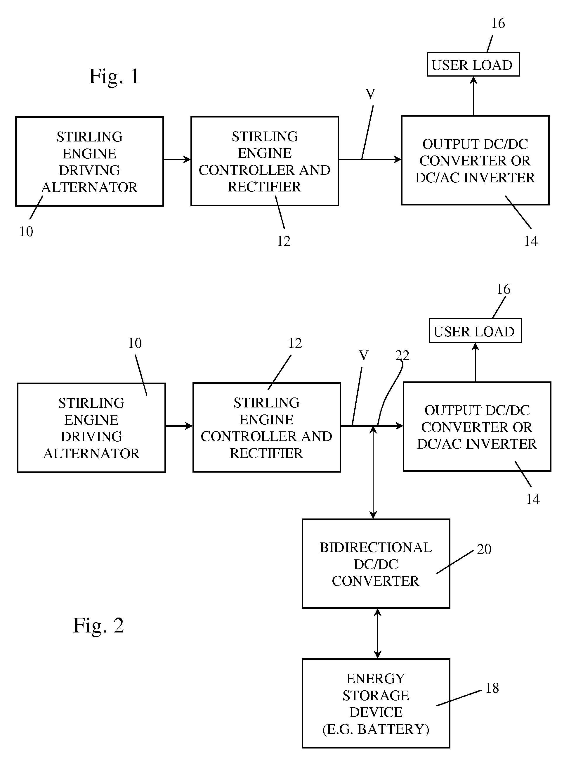 Hybrid electrical power source combining stirling engine driven alternator with supplementing electrical energy storage