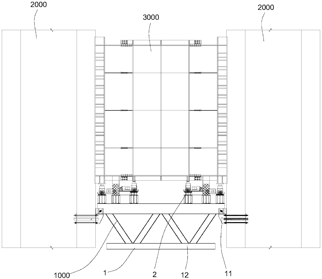 Supporting system and supporting frame detaching method