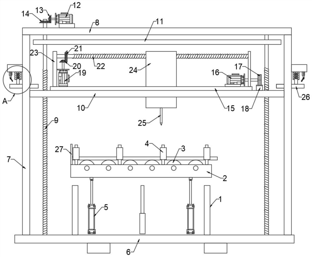 Automatic welding device for vehicle thermal forming floor cross beam